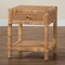 Baxton Studio Adelia Modern Bohemian Natural Rattan and Mahogany Wood 1-Drawer Nightstand 229-13149-ZORO - alternate 5